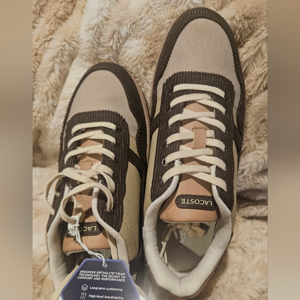 Lacoste Athletic Shoes in Brown and Cream